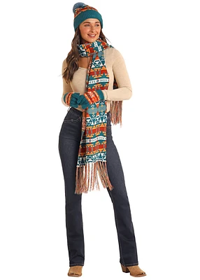 Scarf Set - Orange/Blue