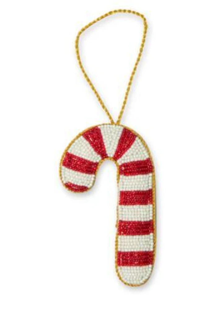 Candy Cane Beaded Ornament