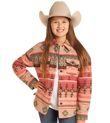 Girls Sherpa Shirt Jacket