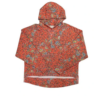 Ladies Roomy Hoodie - Pink Western Floral