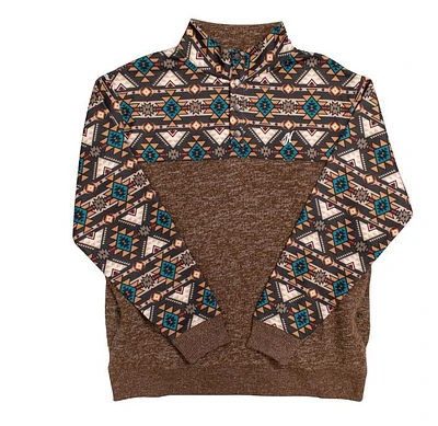 Men's Stevie Tan Pullover W/ Aztec Print