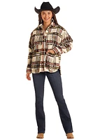 Plaid Shacket with Fringe