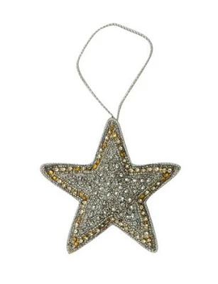 Glistening Silver Star Ornament