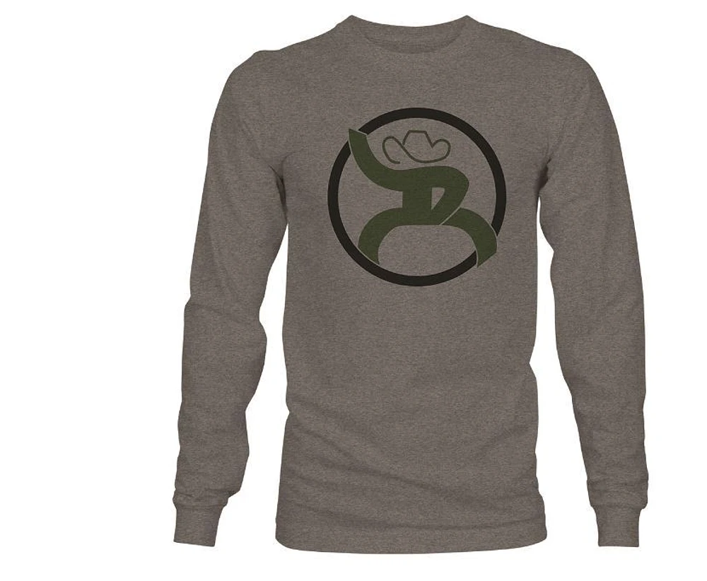 Roughy 2.0 Grey Long Sleeve Shirt with Olive/Black Logo