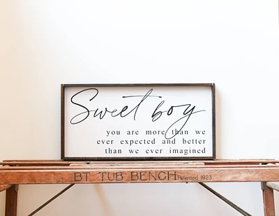 Sweet Boy Wood Sign