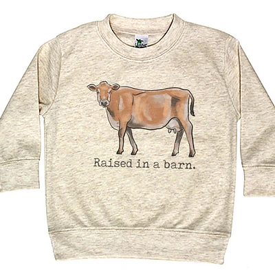 COW "Raised in a barn" Toddler Long Sleeve Shirt