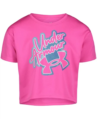 Under Armour Girls' 4-7 Glitter Gradient Knockout Logo T-shirt