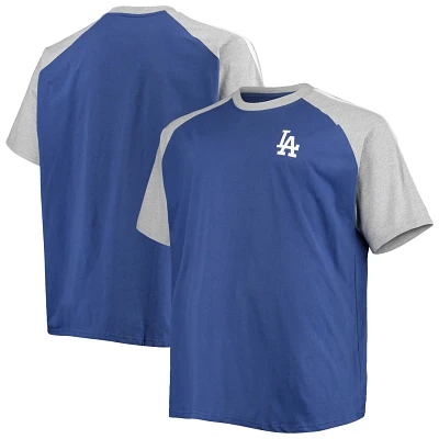 /Heathered Gray Los Angeles Dodgers Big  Tall Circular Raglan T-Shirt                                                           