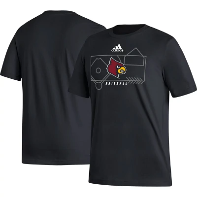 adidas Louisville Cardinals Locker Lines Baseball Fresh T-Shirt                                                                 