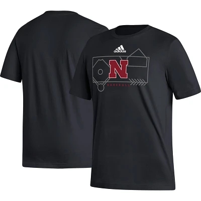 adidas Nebraska Huskers Locker Lines Baseball Fresh T-Shirt                                                                     