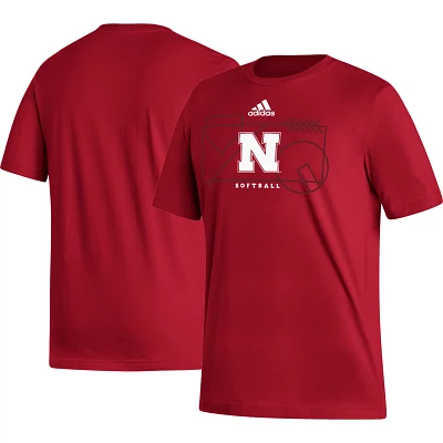 adidas Nebraska Huskers Locker Lines Softball Fresh T-Shirt