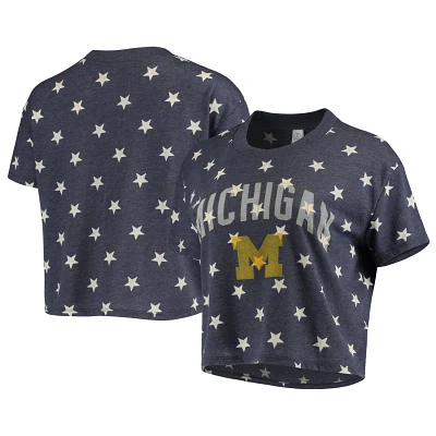 Alternative Apparel Michigan Wolverines Headliner Stars Cropped Tri-Blend T-Shirt