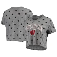 Alternative Apparel Wisconsin Badgers Headliner Stars Cropped Tri-Blend T-Shirt                                                 