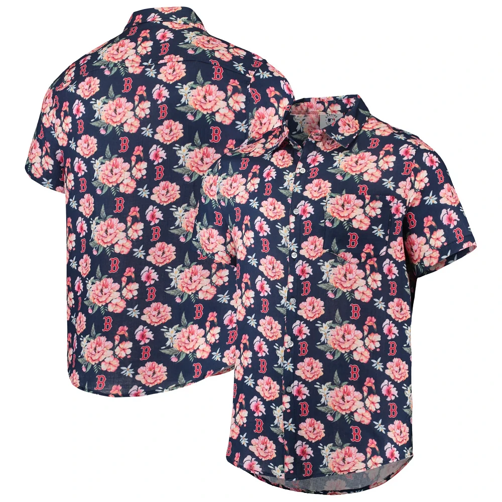 FOCO Boston Red Sox Floral Linen Button-Up Shirt