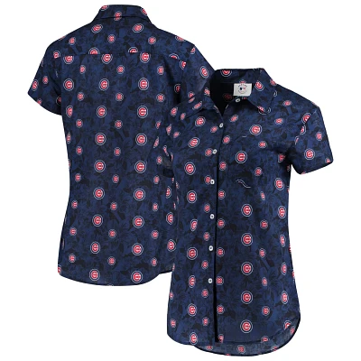 FOCO Chicago Cubs Floral Button Up Shirt                                                                                        