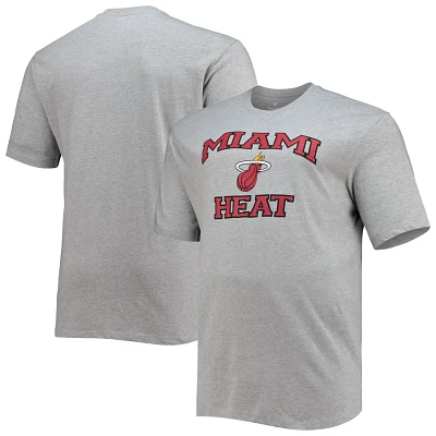 Heathered Gray Miami Heat Big  Tall Heart Soul T-Shirt