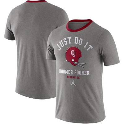 Jordan Brand Heathered Gray Oklahoma Sooners Vault Helmet Team Tri-Blend T-Shirt