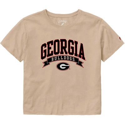 League Collegiate Wear Georgia Bulldogs Banner Clothesline Cropped T-Shirt