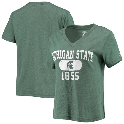 League Collegiate Wear Heathered Michigan State Spartans Intramural Boyfriend Tri-Blend V-Neck T-Shirt                          