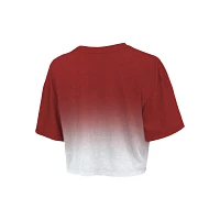 Majestic Threads /White Chicago Bulls Repeat Dip-Dye Cropped T-Shirt