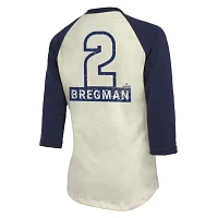 Majestic Threads Alex Bregman /Navy Houston Astros 2022 World Series Champions Name  Number Softhand 3/4 Raglan Sleeve T-Shirt  