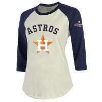Majestic Threads Alex Bregman /Navy Houston Astros 2022 World Series Champions Name  Number Softhand 3/4 Raglan Sleeve T-Shirt  