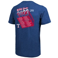 Majestic Threads Texas Rangers 2023 World Series Champions Life Of The Party Tri-Blend Roster T-Shirt