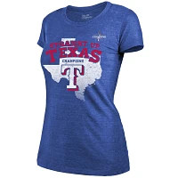 Majestic Threads Texas Rangers 2023 World Series Champions Local Ground Rules Roster Tri-Blend Fitted T-Shirt