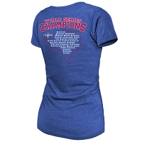 Majestic Threads Texas Rangers 2023 World Series Champions Local Ground Rules Roster Tri-Blend Fitted T-Shirt