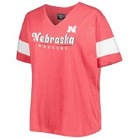 Nebraska Huskers Plus Size Give it All V-Neck T-Shirt                                                                           
