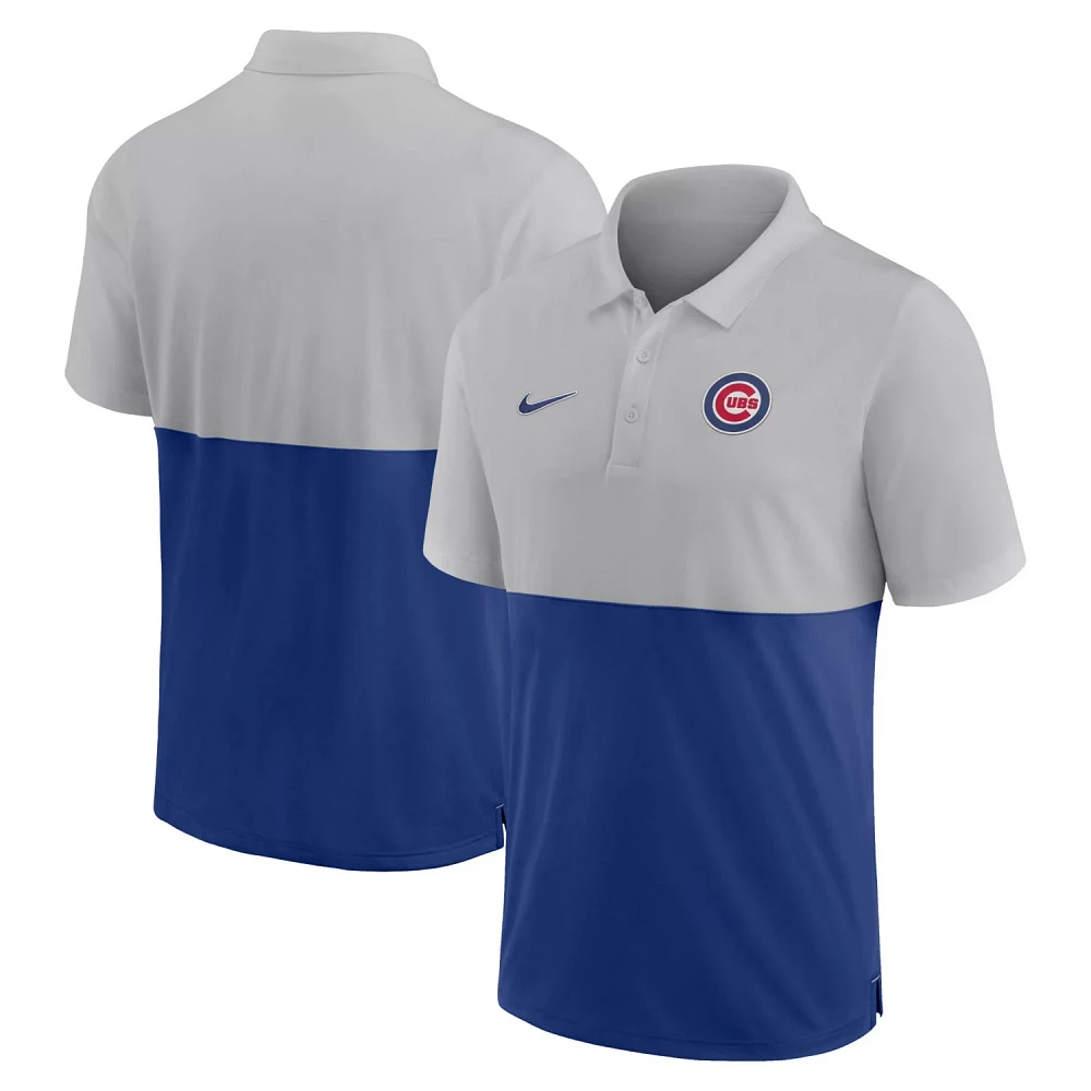 Nike /Royal Chicago Cubs Team Baseline Striped Performance Polo