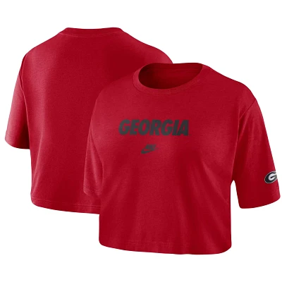 Nike Georgia Bulldogs Wordmark Cropped T-Shirt