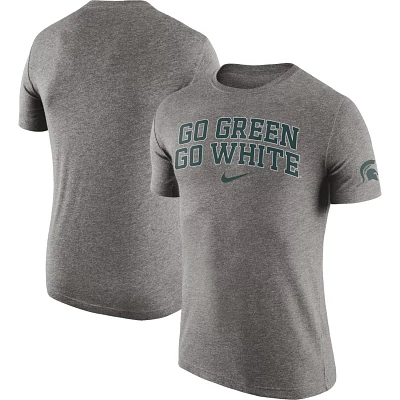 Nike Heathered Gray Michigan State Spartans 2-Hit Tri-Blend T-Shirt                                                             