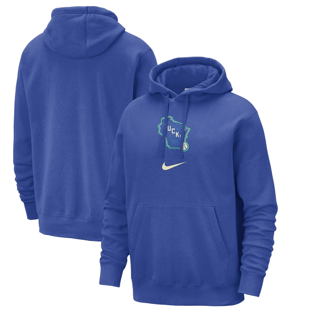 Nike Milwaukee Bucks 2023/24 City Edition Essential Club Pullover Hoodie                                                        