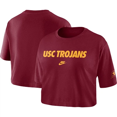 Nike USC Trojans Wordmark Cropped T-Shirt