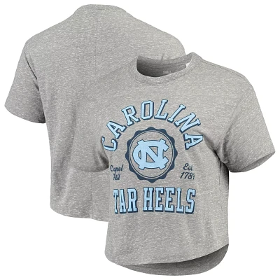 Pressbox North Carolina Tar Heels Bishop Tri-Blend Knobi Crop T-Shirt