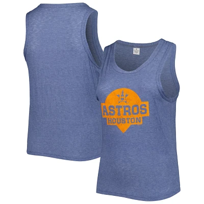 Soft as a Grape Houston Astros Plus Size High Neck Tri-Blend Tank Top                                                           