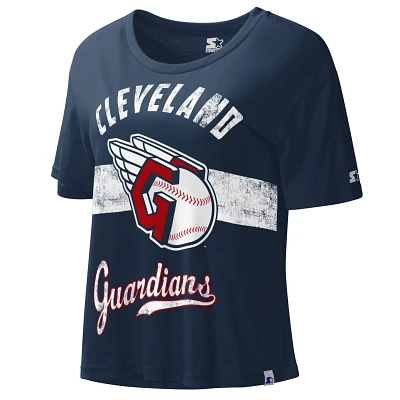 Starter Cleveland Guardians Record Setter Crop Top