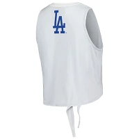 The Wild Collective Los Angeles Dodgers Twisted Tie Front Tank Top