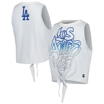 The Wild Collective Los Angeles Dodgers Twisted Tie Front Tank Top