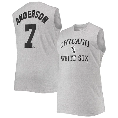 Tim Anderson Heathered Gray Chicago Sox Big  Tall Muscle Tank Top