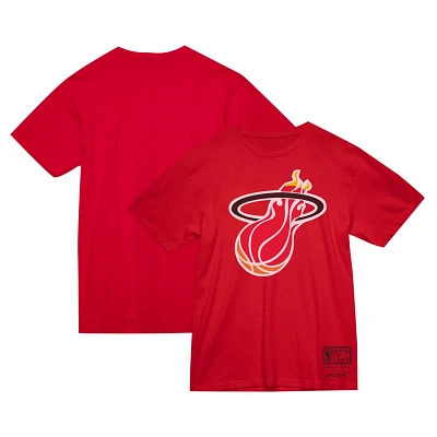 Unisex Mitchell  Ness Miami Heat Hardwood Classics MVP Throwback Logo T-Shirt