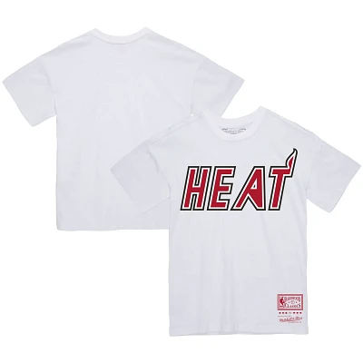 Unisex Mitchell  Ness Miami Heat Hardwood Classics Throwback Logo T-Shirt
