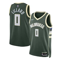 Unisex Nike Damian Lillard Hunter Milwaukee Bucks Swingman Jersey - Icon Edition