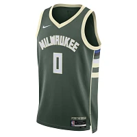 Unisex Nike Damian Lillard Hunter Milwaukee Bucks Swingman Jersey - Icon Edition