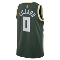 Unisex Nike Damian Lillard Hunter Milwaukee Bucks Swingman Jersey - Icon Edition