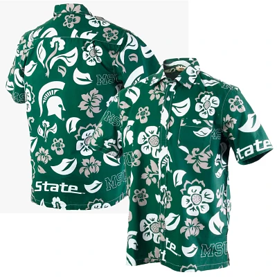 Wes  Willy Michigan State Spartans Floral Button-Up Shirt                                                                       