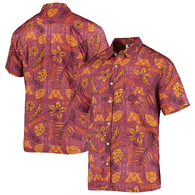 Wes  Willy Minnesota Golden Gophers Vintage Floral Button-Up Shirt