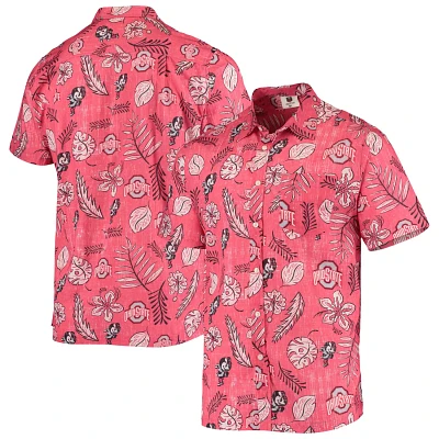 Wes  Willy Ohio State Buckeyes Vintage Floral Button-Up Shirt