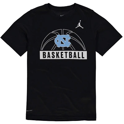 Youth Jordan Brand Carolina North Tar Heels Basketball and Logo Performance T-Shirt